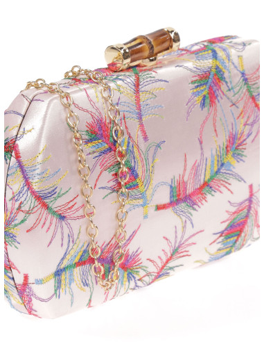 Clutch de fiesta bordado con cierre bambú | Complementos Invitada