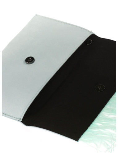 Cartera de fiesta con plumas y cadena elegante | Complementos Invitada