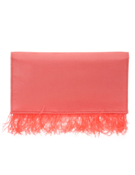 Cartera de fiesta con plumas y cadena elegante | Complementos Invitada