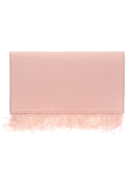 Cartera de fiesta con plumas y cadena elegante | Complementos Invitada