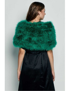 Estola de plumas de avestruz verde 2