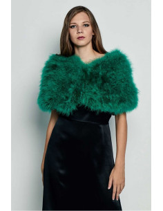 Estola de plumas de avestruz verde