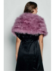 Estola de plumas de avestruz morado 2