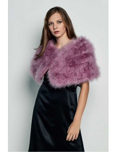 Estola de plumas de avestruz morado