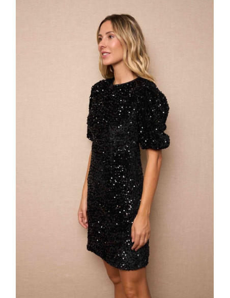 Vestido de lentejuelas negras para Navidad | Complementos Invitada