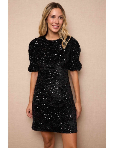 Vestido de lentejuelas negras para Navidad | Complementos Invitada
