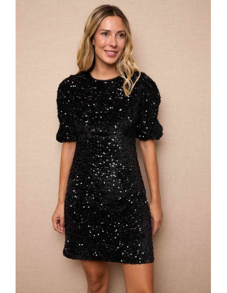 Vestido de lentejuelas negras para Navidad | Complementos Invitada