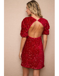 Vestido corto de lentejuelas rojas Navidad 2