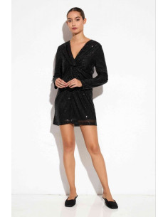 Vestido de lentejuelas corto negro 2