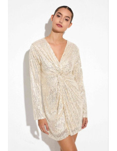 Vestido corto dorado de lentejuelas