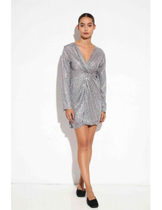 Vestido plateado de lentejuelas | Complementos Invitada