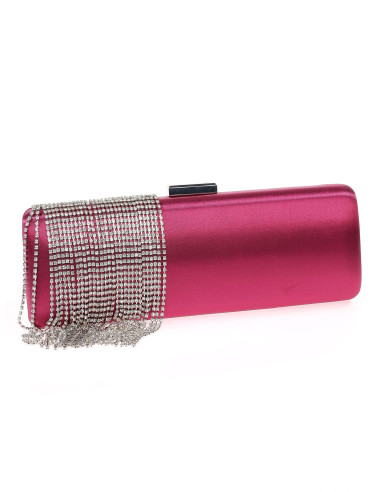 Clutch de fiesta con flecos de pedrería en raso | Complementos Invitada