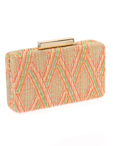Clutch de fiesta original de rafia multicolor | Complementos Invitada