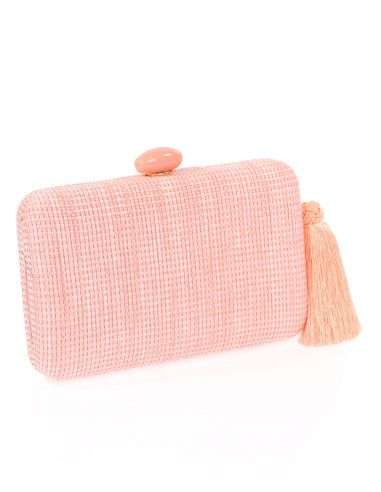 Clutch de rafia con borla y cierre de piedra | Complementos Invitada