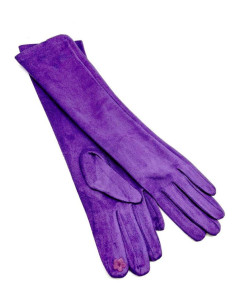 Guantes largos mujer antelina morados | Complementos Invitada