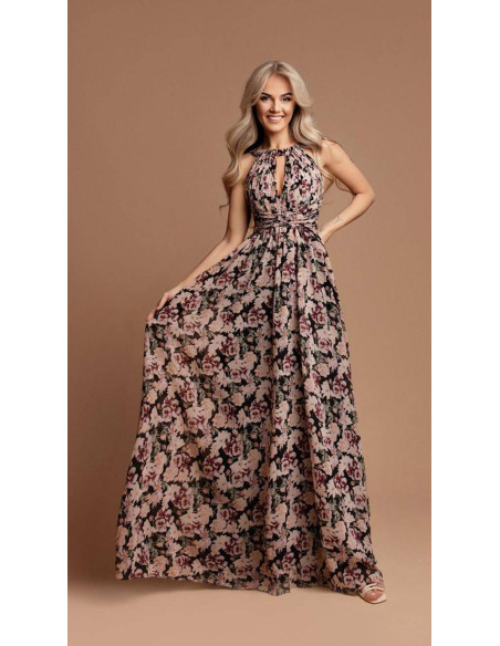 Vestido largo de gasa floral para invitada | Complementos Invitada