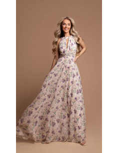 Vestido largo de gasa floral para invitada | Complementos Invitada