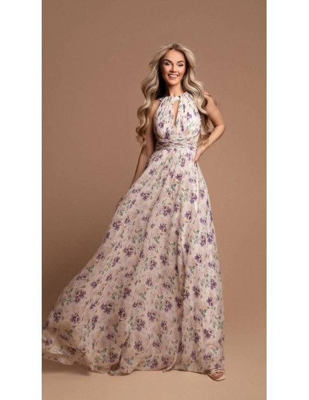 Vestido largo de gasa floral para invitada | Complementos Invitada