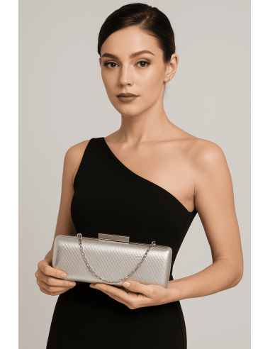 Clutch metalizado invitada boda con cadena | Complementos Invitada