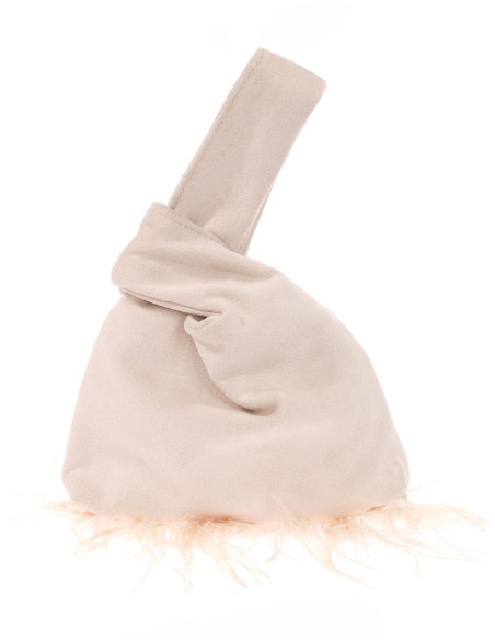 Bolso saco japonés de antelina | Complementos Invitada