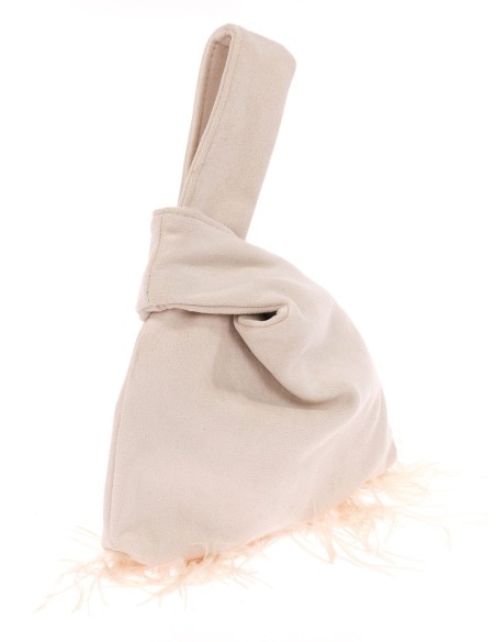 Bolso saco japonés de antelina | Complementos Invitada