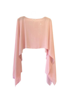 Capa de gasa multiposición rosa palo | Complementos Invitada