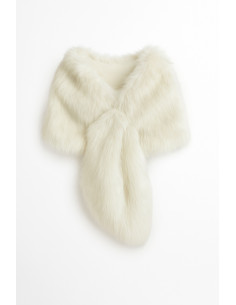 Estola blanca de pelo largo para invitadas | Complementos Invitada