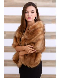 Estola rosa efecto visón de pelo sintético para invitadas | Complementos Invitada