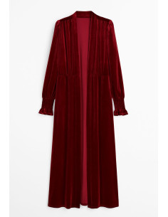 Kaftán burdeos largo de terciopelo para invitadas | Complementos Invitada