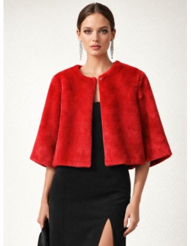 Torera roja de pelo para invitada | Complementos Invitada