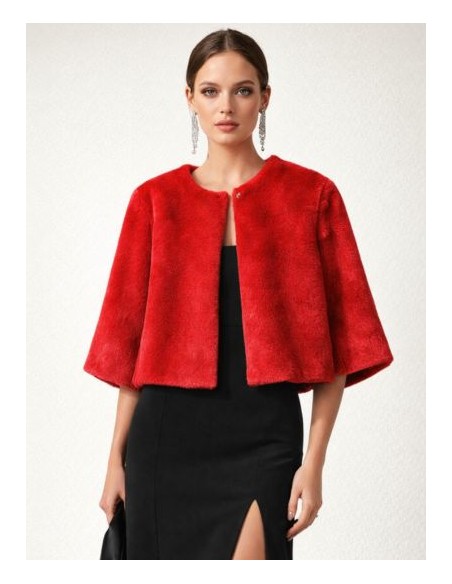Torera roja de pelo para invitada | Complementos Invitada