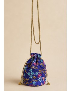 Bombonera azul royal con bordado floral | Complementos Invitada