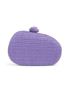 Bolso de fiesta ovalada rafia - morado - foto 1