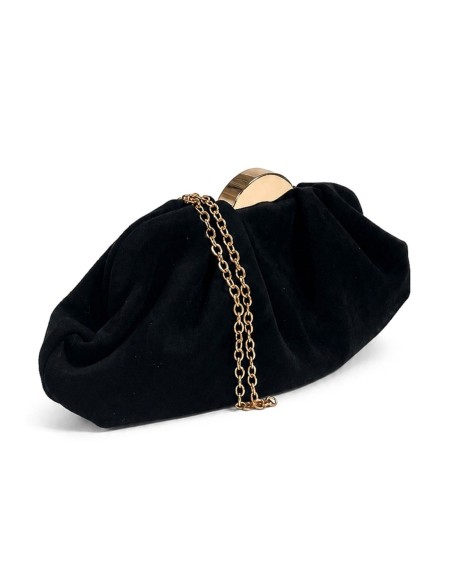 Bolso de fiesta fruncido con cierre metálico - negro - foto 2