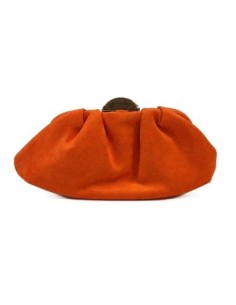 Bolso de fiesta fruncido con cierre metálico - naranja - foto 1