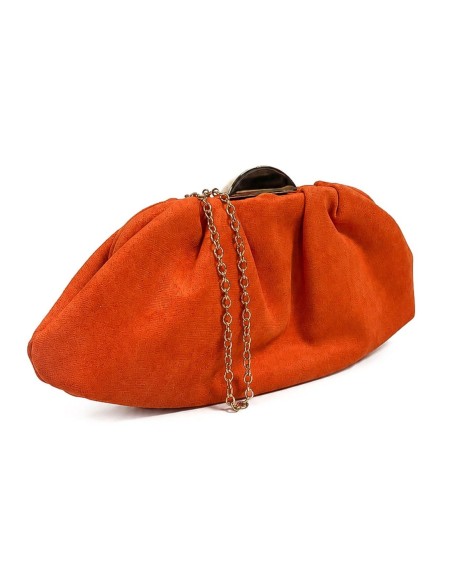 Bolso de fiesta fruncido con cierre metálico - naranja - foto 2