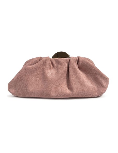 Bolso de fiesta fruncido con cierre metálico - rosa palo - foto 1