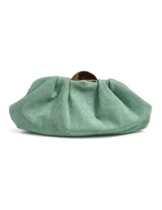 Bolso de fiesta fruncido con cierre metálico - verde agua - foto 1