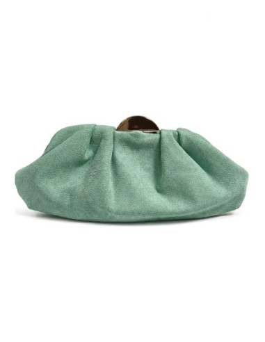 Bolso de fiesta fruncido con cierre metálico - verde agua - foto 1