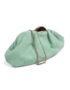 Bolso de fiesta fruncido con cierre metálico - verde agua - foto 1 2