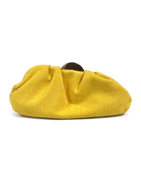 Bolso de fiesta fruncido con cierre metálico - amarillo claro - foto 1