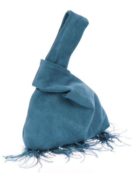 Bolso saco japonés de antelina | Complementos Invitada