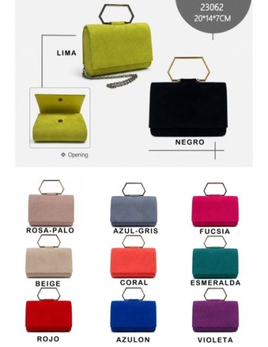 Cartera de fiesta efecto ante con asa geométrica - rojo - foto 2