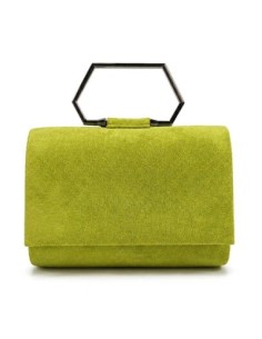 Cartera de fiesta efecto ante con asa geométrica - lima - foto 1