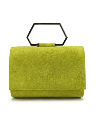 Cartera de fiesta efecto ante con asa geométrica - lima - foto 1