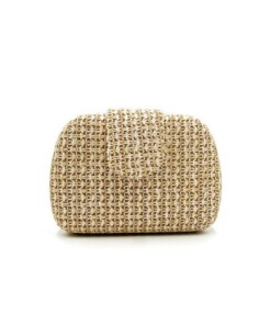 Bolso de fiesta rafia trenzada - camel - foto 1