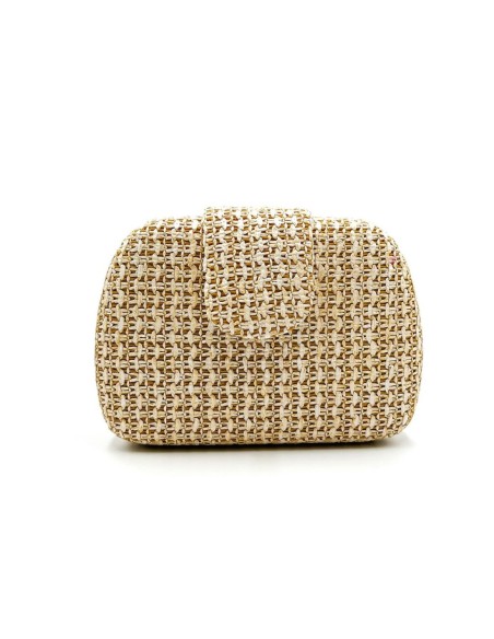 Bolso de fiesta rafia trenzada - camel - foto 1