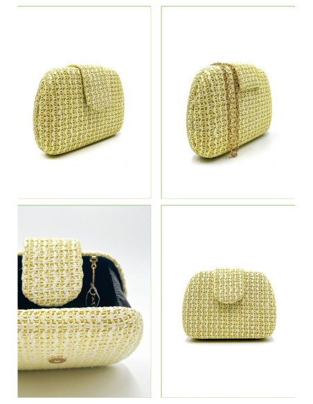 Bolso de fiesta rafia trenzada - camel - foto 2