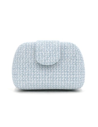 Bolso de fiesta rafia trenzada - celeste - foto 1