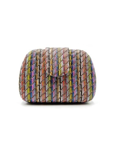 Bolso de fiesta trenzada multicolor - marron - foto 1